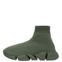 Pre Owned Balenciaga Green Knit Speed Sneakers Size EU 42