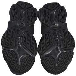 Pre Owned Balenciaga Black Leather and Mesh Triple S Sneakers Size EU 42