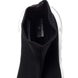مملوكة مسبقًا Balenciaga Black Knit Fabric Speed Trainer Sock High Top Sneakers Size 41