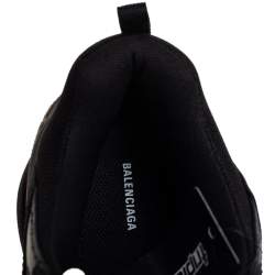 Pre Owned Balenciaga Black Mesh And Leather Triple S Sneakers Size 45