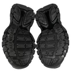 Pre Owned Balenciaga Black Rubber And Leather Track Sandals Size 41