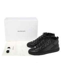 مملوكة مسبقًا حذاء رياضي بالنسياغا ارينا جلد أسود مرتفع من أعلى مقاس 43