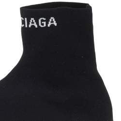 Pre Owned Balenciaga Black Stretch Knit Speed Trainer Sneakers Size 42