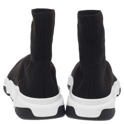 Pre Owned Balenciaga Black Stretch Knit Speed Trainer Sneakers Size 42