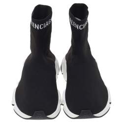 Pre Owned Balenciaga Black Stretch Knit Speed Trainer Sneakers Size 42