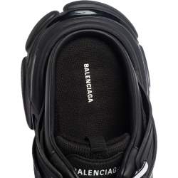 Pre Owned حذاء رياضي سلايد بالنسياغا تراك شبكة وجلد أسود مقاس 43