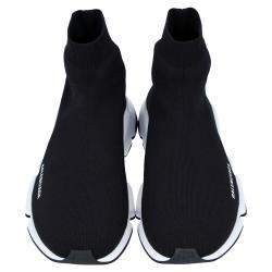 Pre Owned Balenciaga Black/White Men's Speed Recycled Sneaker EU 43