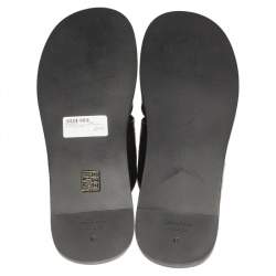 Balenciaga Black Croc Embossed Leather Cosy Crisscross Flat Slides Size 45