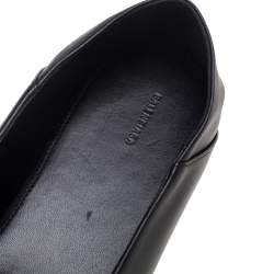 Pre Owned Balenciaga Black Leather BB Slip On Loafers Size 43