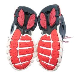 Pre Owned Balenciaga Black Leather And Mesh Track Sneakers Size 41