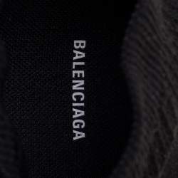 Pre Owned Balenciaga Black Knit Fabric Speed Trainer Lace-Up Sneakers Size 45