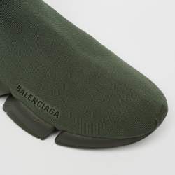 Pre Owned حذاء رياضي بالنسياغا سبيد تراينر قماش تريكو أخضر عنق مرتفع مقاس 42