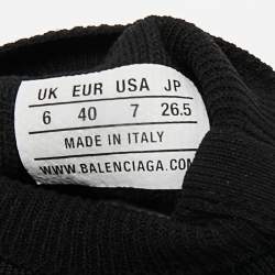Pre Owned Balenciaga Black Knit Fabric Speed Trainer High Top Sneakers Size 40