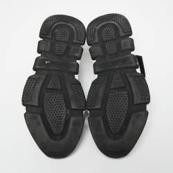 Pre Owned Balenciaga Black Knit Fabric Speed Trainer High Top Sneakers Size 40