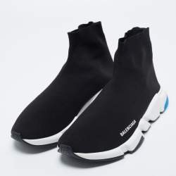 Pre Owned حذاء رياضي بالنسياغا سبيد ترينرز قماش تريكو أسود مقاس 45