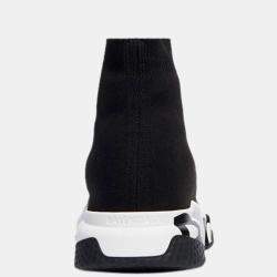 Pre Owned Balenciaga Black Men's Speed Graffiti Sneakers Size EU 45