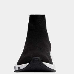 Pre Owned Balenciaga Black Men's Speed Graffiti Sneakers Size EU 45