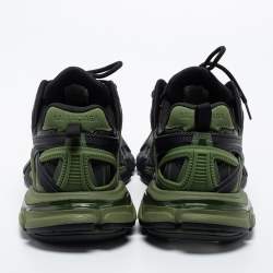 Balenciaga  Green/Black Leather and Mesh Track Sneakers Size 40