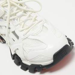 Pre Owned Balenciaga White Leather and Mesh Track 2 Sneakers Size 45