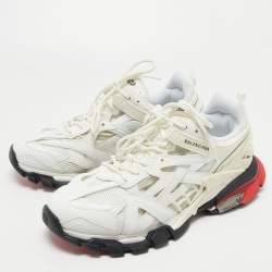 Pre Owned Balenciaga White Leather and Mesh Track 2 Sneakers Size 45