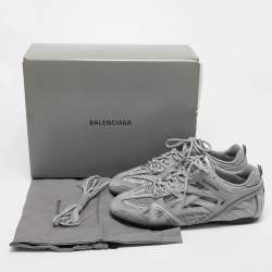 Pre Owned Balenciaga Grey Mesh and Leather Track Sneakers Size 43