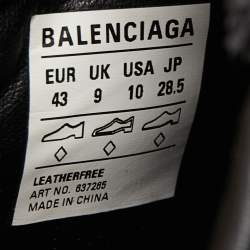 Pre Owned Balenciaga Black Faux Leather Soccer Low Top Sneakers Size 43 