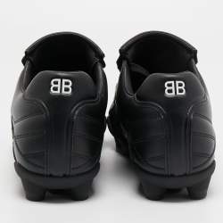 Pre Owned Balenciaga Black Faux Leather Soccer Low Top Sneakers Size 43 