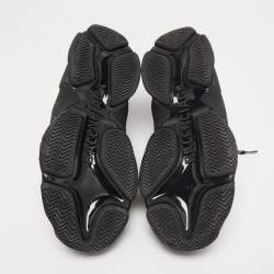 Pre Owned Balenciaga Black Logo Print Leather Triple S Sneakers Size 46