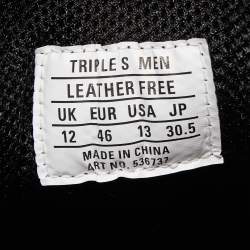 Pre Owned Balenciaga Black Logo Print Leather Triple S Sneakers Size 46