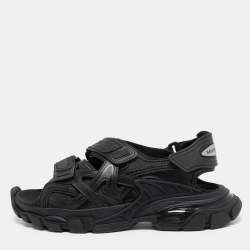 Højde dråbe etik Balenciaga Black Leather Track Sandals Size 41 Balenciaga | TLC