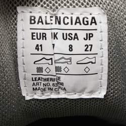 Pre Owned Balenciaga Grey Leather and Mesh Drive Sneakers Size 41