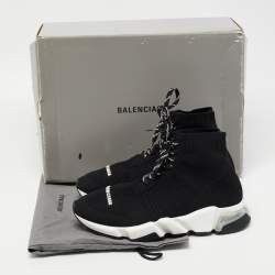 مملوكة مسبقًا Balenciaga Black Knit Fabric Speed 2.0 High Top Sneakers Size 41