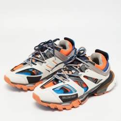 Balenciaga Multicolor Mesh and Leather Track Sneakers Size 44