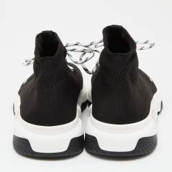 Pre Owned Balenciaga Black Knit Fabric Speed Trainer Lace Up Sneakers Size 44