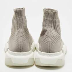Pre Owned Balenciaga Grey Knit Speed Trainer Sneakers Size 44