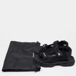 Balenciaga Black Fabric Ankle Strap Sandals Size 38 