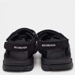 Balenciaga Black Fabric Ankle Strap Sandals Size 38 