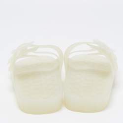 Pre Owned Balenciaga Transparent Rubber Mallorca Slides Size 43