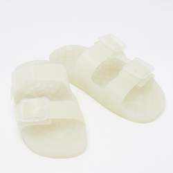 Pre Owned Balenciaga Transparent Rubber Mallorca Slides Size 43