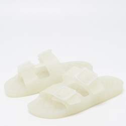 Pre Owned Balenciaga Transparent Rubber Mallorca Slides Size 43