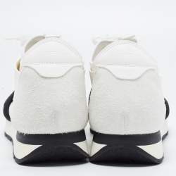 مملوكة مسبقًا Balenciaga White Leather and Mesh Race Runner Sneakers Size 44