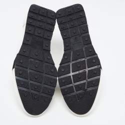 مملوكة مسبقًا Balenciaga White Leather and Mesh Race Runner Sneakers Size 44