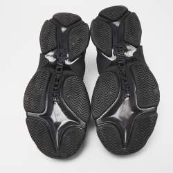 Pre Owned Balenciaga Black Mesh and Leather Triple S Sneakers Size 46