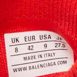 مملوكة مسبقًا Balenciaga Red Knit Fabric Speed LT Soccer Sneakers Size 42