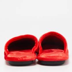 Balenciaga Red Velvet Flat Mules Size 43