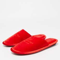 Balenciaga Red Velvet Flat Mules Size 43