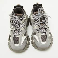 Balenciaga Grey Leather and Mesh Track Sneakers Size 41