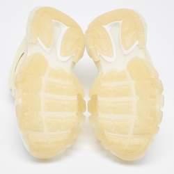 Balenciaga White Faux Leather and PVC Track Clear Sole Sneakers Size 42