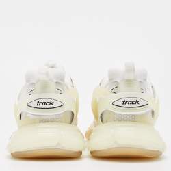 Balenciaga White/Transparent Faux Leather and PVC Track Clear Sole Sneakers Size 44