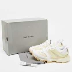 Balenciaga White/Transparent Faux Leather and PVC Track Clear Sole Sneakers Size 44